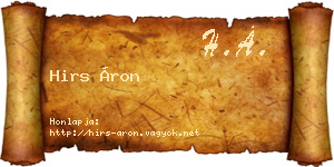 Hirs Áron névjegykártya
